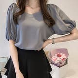 パフスリーブ五分丈トップス レディース カジュアル | Amulet | 詳細画像6 