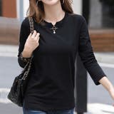 ブラック | ワンポイントカットソー レディース トップス | Amulet