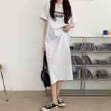 半袖ロゴ付きロングワンピース レディース 10代 | Amulet | 詳細画像3 