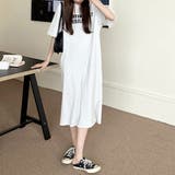 半袖ロゴ付きロングワンピース レディース 10代 | Amulet | 詳細画像8 