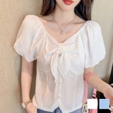 リボンオフショルダーブラウス レディース トップス | Amulet | 詳細画像1 