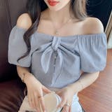 リボンオフショルダーブラウス レディース トップス | Amulet | 詳細画像4 