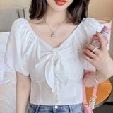 リボンオフショルダーブラウス レディース トップス | Amulet | 詳細画像8 