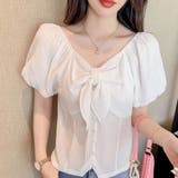 ホワイト | リボンオフショルダーブラウス レディース トップス | Amulet