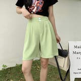 グリーン | タック入りショートパンツ レディース ボトムス | Amulet