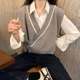 ショート丈Vネックベスト レディース トップス | Amulet | 詳細画像11