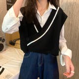 ショート丈Vネックベスト レディース トップス | Amulet | 詳細画像14