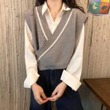 ショート丈Vネックベスト レディース トップス | Amulet | 詳細画像2