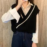 ショート丈Vネックベスト レディース トップス | Amulet | 詳細画像3