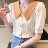 バイカラーフェミニンブラウス レディース トップス | Amulet | 詳細画像10 