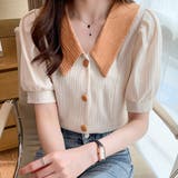 バイカラーフェミニンブラウス レディース トップス | Amulet | 詳細画像15 