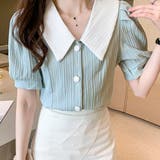 バイカラーフェミニンブラウス レディース トップス | Amulet | 詳細画像2 