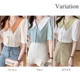 バイカラーフェミニンブラウス レディース トップス | Amulet | 詳細画像5 