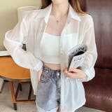 ホワイト | シースルー長袖シャツ レディース トップス | Amulet