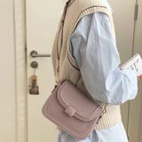 パープル | シンプルフラップショルダーバッグ レディース 鞄 | Amulet