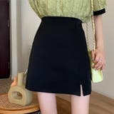 ブラック | ミニスリットスカート 春 夏服 | Amulet