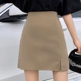 ブラウン | ミニスリットスカート 春 夏服 | Amulet