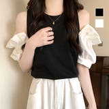 オープンショルダーブラウス 春 夏服 | Amulet | 詳細画像1 