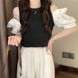 オープンショルダーブラウス 春 夏服 | Amulet | 詳細画像2 