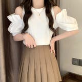 オープンショルダーブラウス 春 夏服 | Amulet | 詳細画像3 