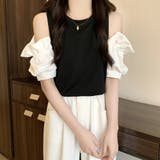 オープンショルダーブラウス 春 夏服 | Amulet | 詳細画像8 