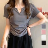 サイドドロストリボンシャツ 春 夏服 | Amulet | 詳細画像1 