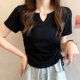 サイドドロストリボンシャツ 春 夏服 | Amulet | 詳細画像2 