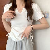 ホワイト | サイドドロストリボンシャツ 春 夏服 | Amulet