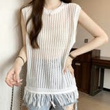 ノースリーブメッシュセーター レディース カジュアル | Amulet | 詳細画像6 