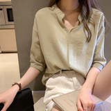 スキッパーブラウス レディース カジュアル | Amulet | 詳細画像14