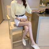 スキッパーブラウス レディース カジュアル | Amulet | 詳細画像2