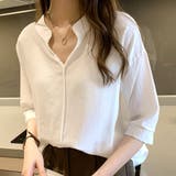 スキッパーブラウス レディース カジュアル | Amulet | 詳細画像3