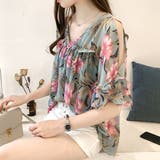 ボタニカルシフォントップス レディース カジュアル | Amulet | 詳細画像2 