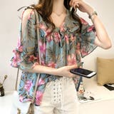 ボタニカルシフォントップス レディース カジュアル | Amulet | 詳細画像7 