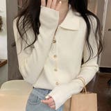 襟付きリブニットトップス 春 秋 | Amulet | 詳細画像11 