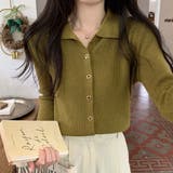 襟付きリブニットトップス 春 秋 | Amulet | 詳細画像15 