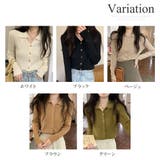 襟付きリブニットトップス 春 秋 | Amulet | 詳細画像5 