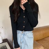 襟付きリブニットトップス 春 秋 | Amulet | 詳細画像7 