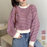 ボーダーニットセーター 秋 冬 | Amulet | 詳細画像1 