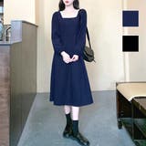 スクエアネックワンピース 春 秋 | Amulet | 詳細画像1 