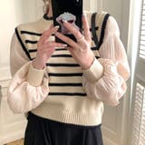 ベージュ | パフスリーブドッキングカットソー 秋 冬 | Amulet