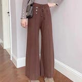 ブラウン | ニットタックパンツ レディース 10代 | Amulet