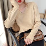 Vネックニットセーター レディース 10代 | Amulet | 詳細画像19 