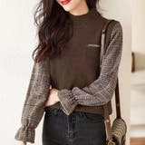 チェック袖切り替えニット レディース 10代 | Amulet | 詳細画像14 