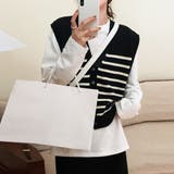 ボーダーニットベスト レディース 10代 | Amulet | 詳細画像8 