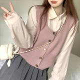 スクープドネックニットベスト レディース 10代 | Amulet | 詳細画像12