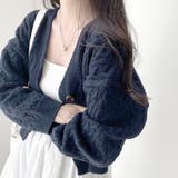 ケーブル編みワンボタンカーディガン レディース 10代 | Amulet | 詳細画像10