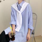肩掛け付きストライプシャツ レディース 10代 | Amulet | 詳細画像11