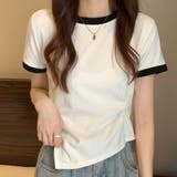 バイカラーアシンメトリーTシャツ レディース 10代 | Amulet | 詳細画像4 