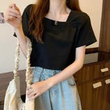 スクエアネックTシャツ レディース 10代 | Amulet | 詳細画像15 